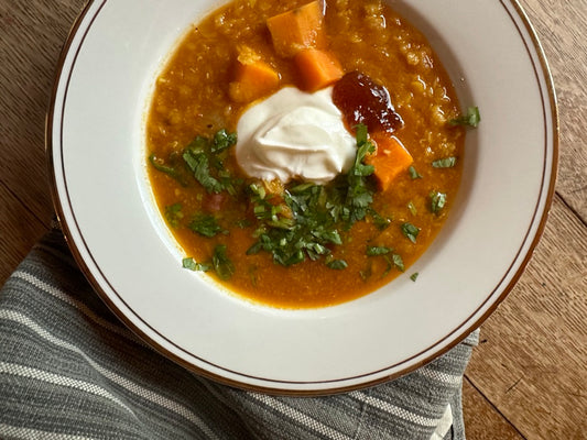 Soup - Red Lentil Dhal with Red Kuri Squash