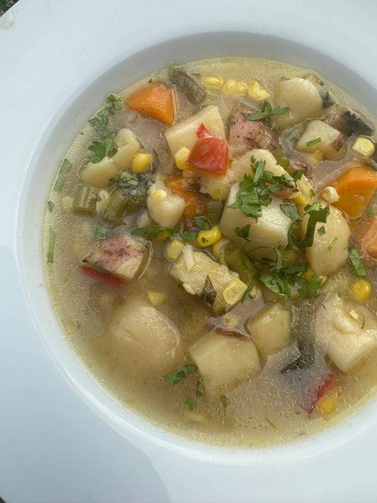 Soup - Sweet Corn + Potato with Peppers + Green Beans